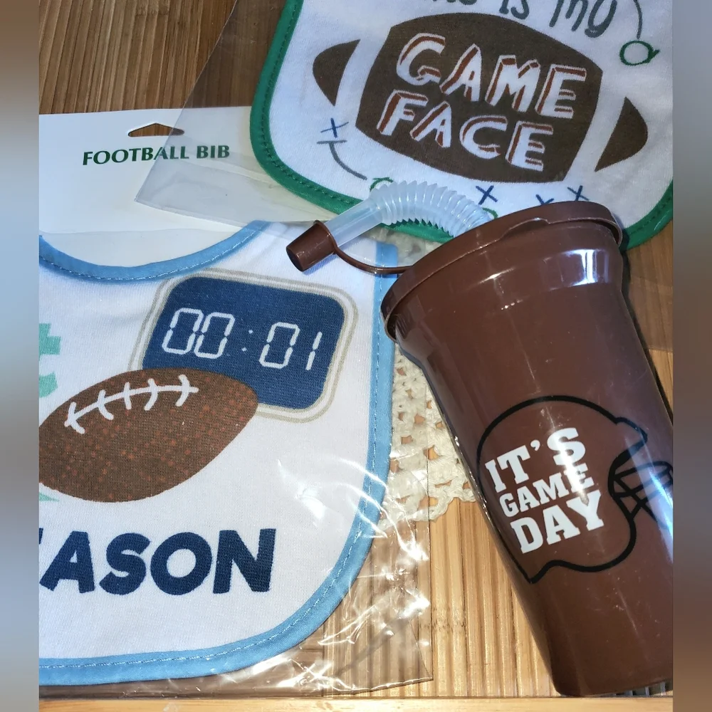 Toddler Football Bib N Cup Bundle 1